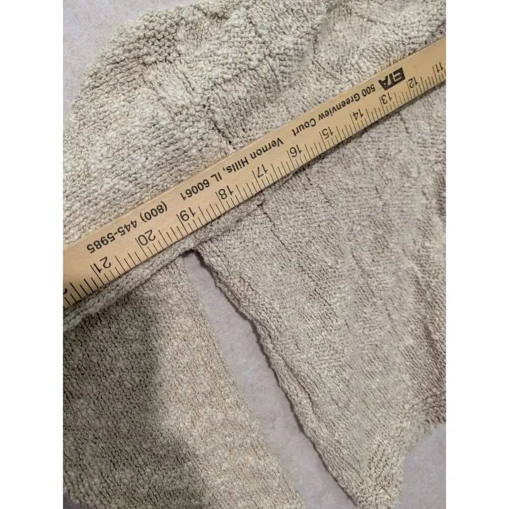 Aran Craft One Button Ivory Cardigan Linen Cotton Mix Made In Ireland Medium M - Picture 6 of 8